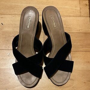 Dune London Black Cross-Strap Heels